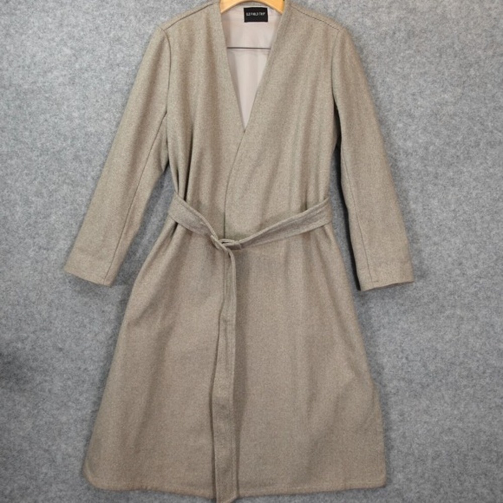 Old‎ Money Solid Trench Coat Womens S XL Light Beige Wool Twill 3.3 FIELD TRIP